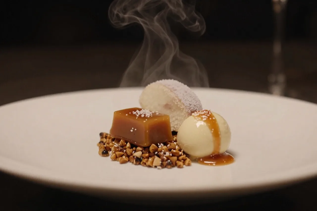 Dessert : sablé de sarrasin, caramel au sel de Guérande